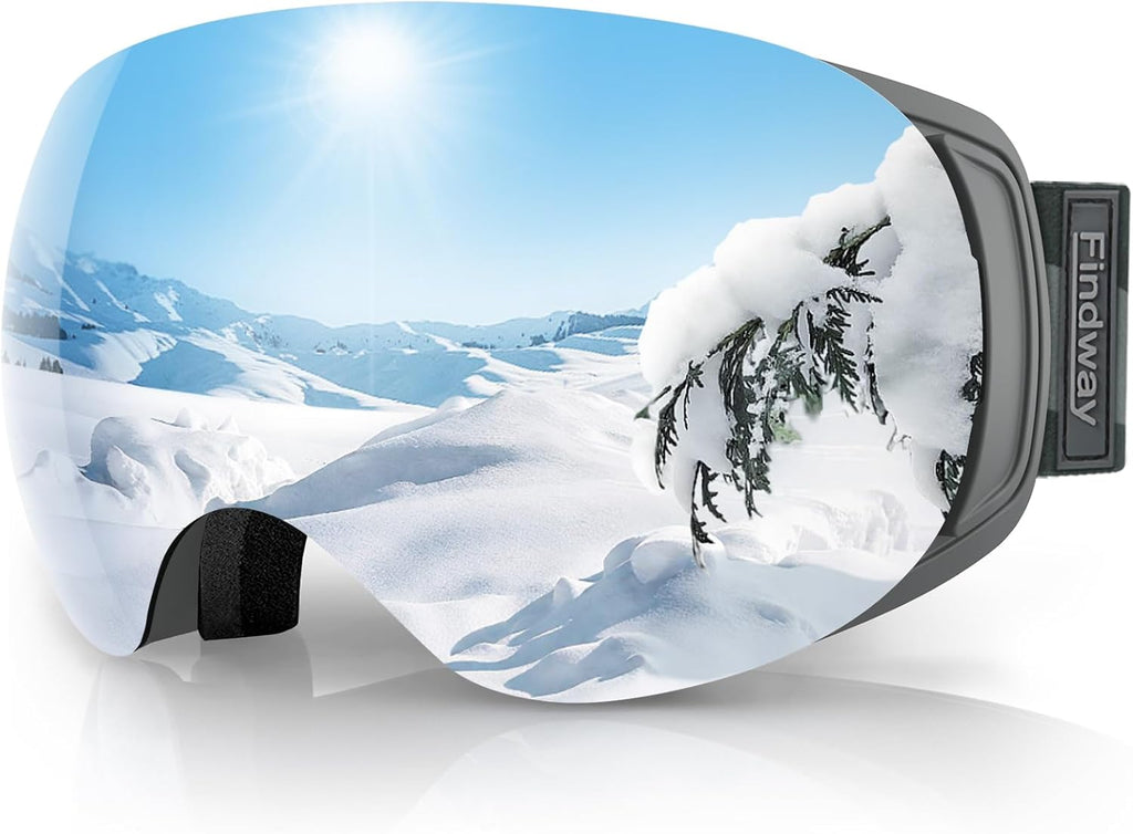 Ski Goggles OTG for Women Men Adult Youth-Over Glasses Snow Goggles-Interchangeable Lens,Anti Fog Snowboard Goggles