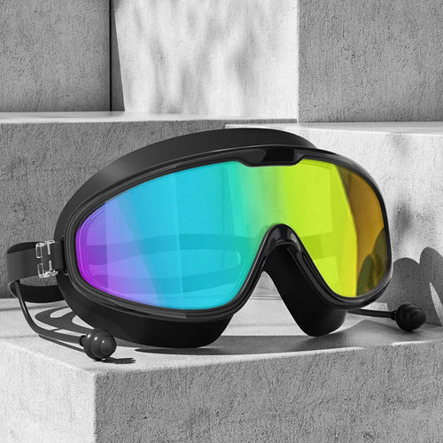 Adult Electroplated Large Frame Swimming Goggles/Anti-Fog and Anti-Ultraviolet/Safety Optical Lenses/Swimming Accessories
