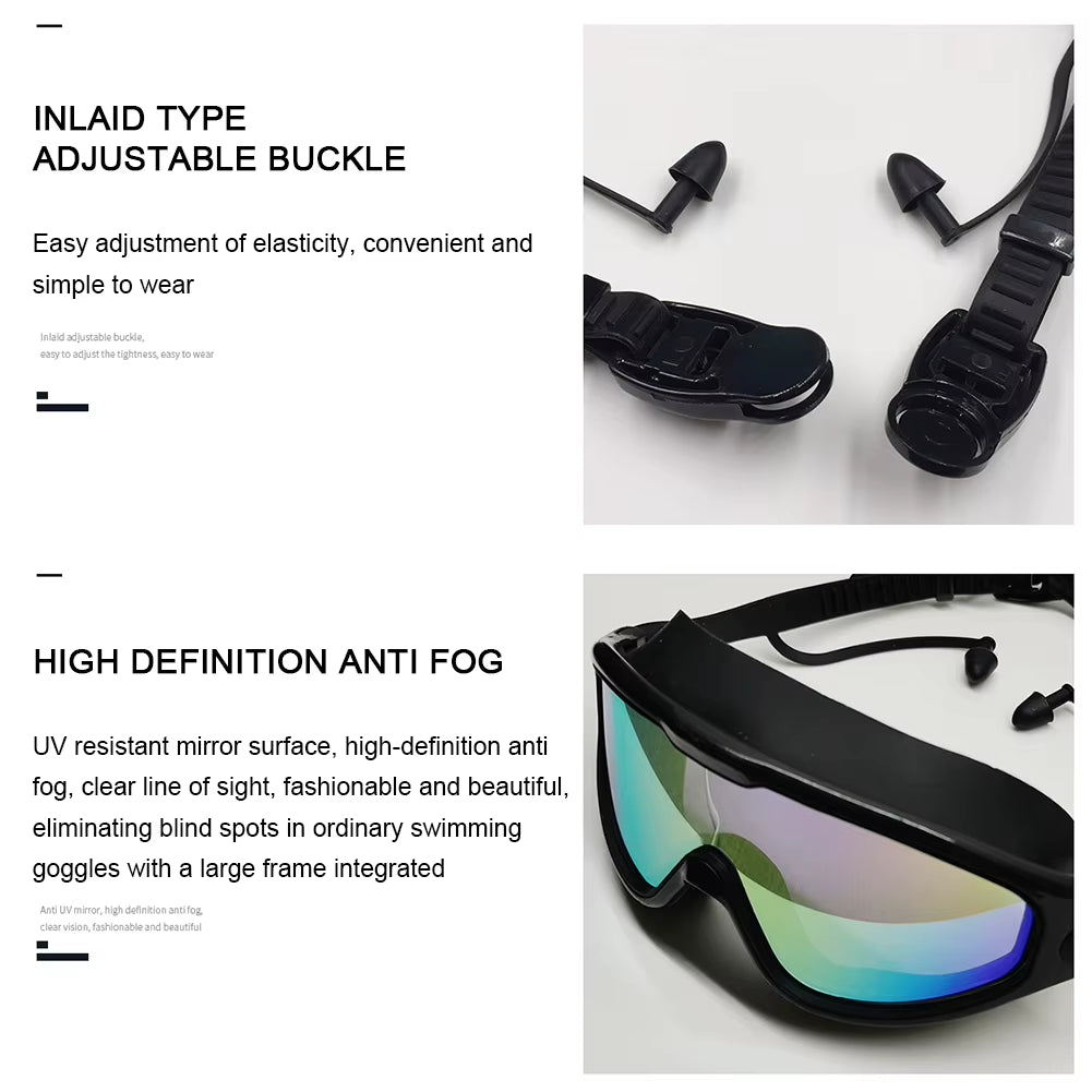 Professional Swimming Goggles Swimming Glasses with Earplugs Nose Clip Adjustables Strap Swimming Eyewears for Water Sport