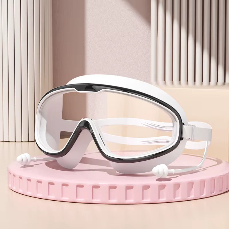 Swimming Goggles Big Frame Swimming Goggles Big Frame HD Wide View Anti-Fog UV Protection Swimming Goggles for Adults No Leaking