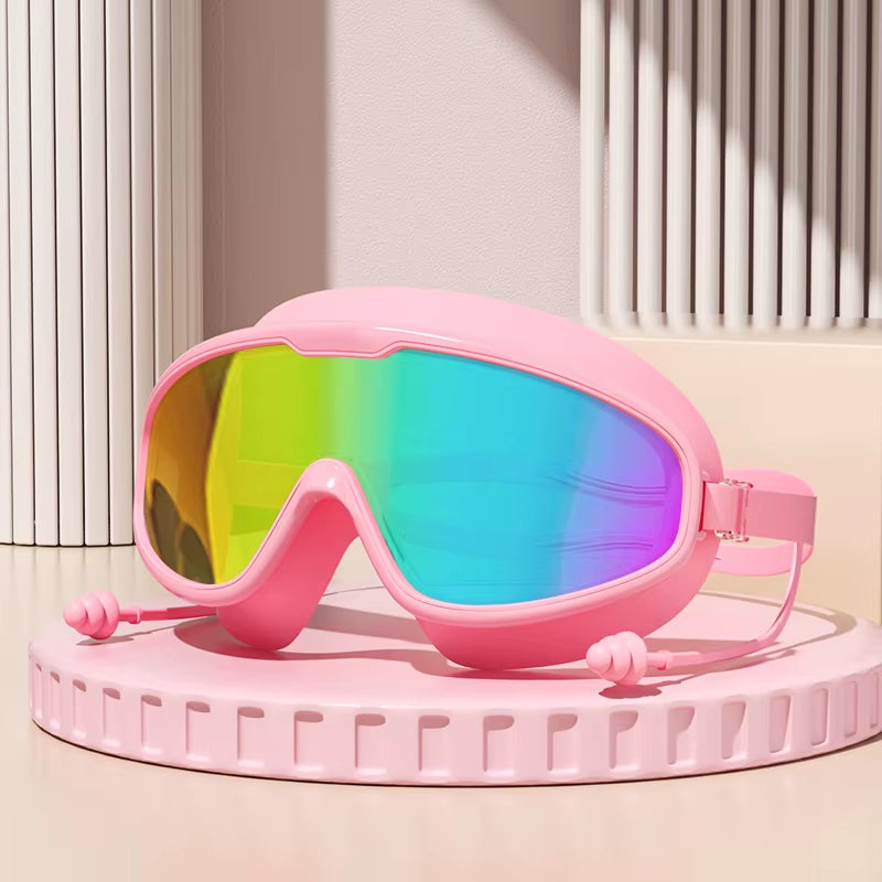 Swimming Goggles Big Frame Swimming Goggles Big Frame HD Wide View Anti-Fog UV Protection Swimming Goggles for Adults No Leaking
