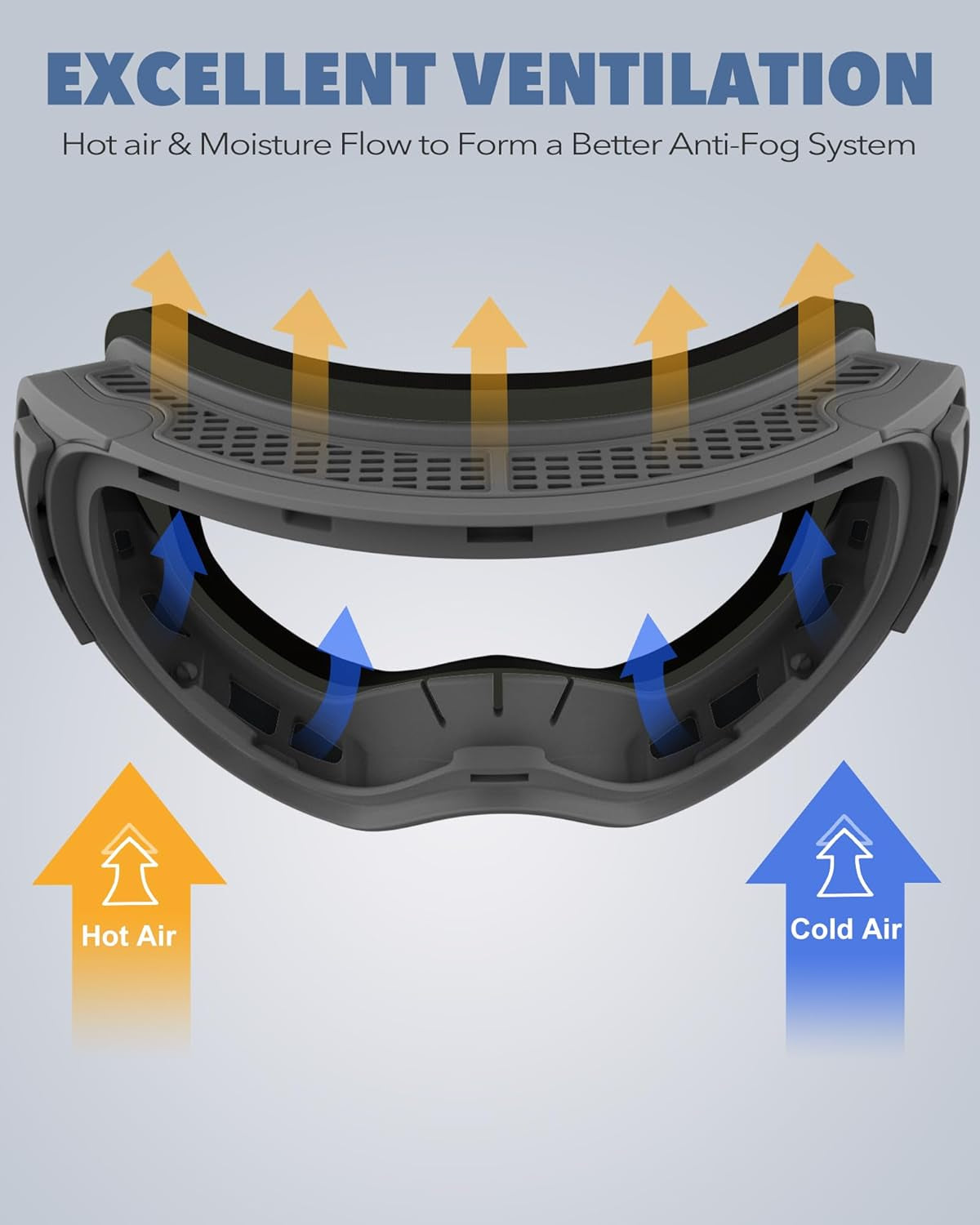 Ski Goggles OTG for Women Men Adult Youth-Over Glasses Snow Goggles-Interchangeable Lens,Anti Fog Snowboard Goggles