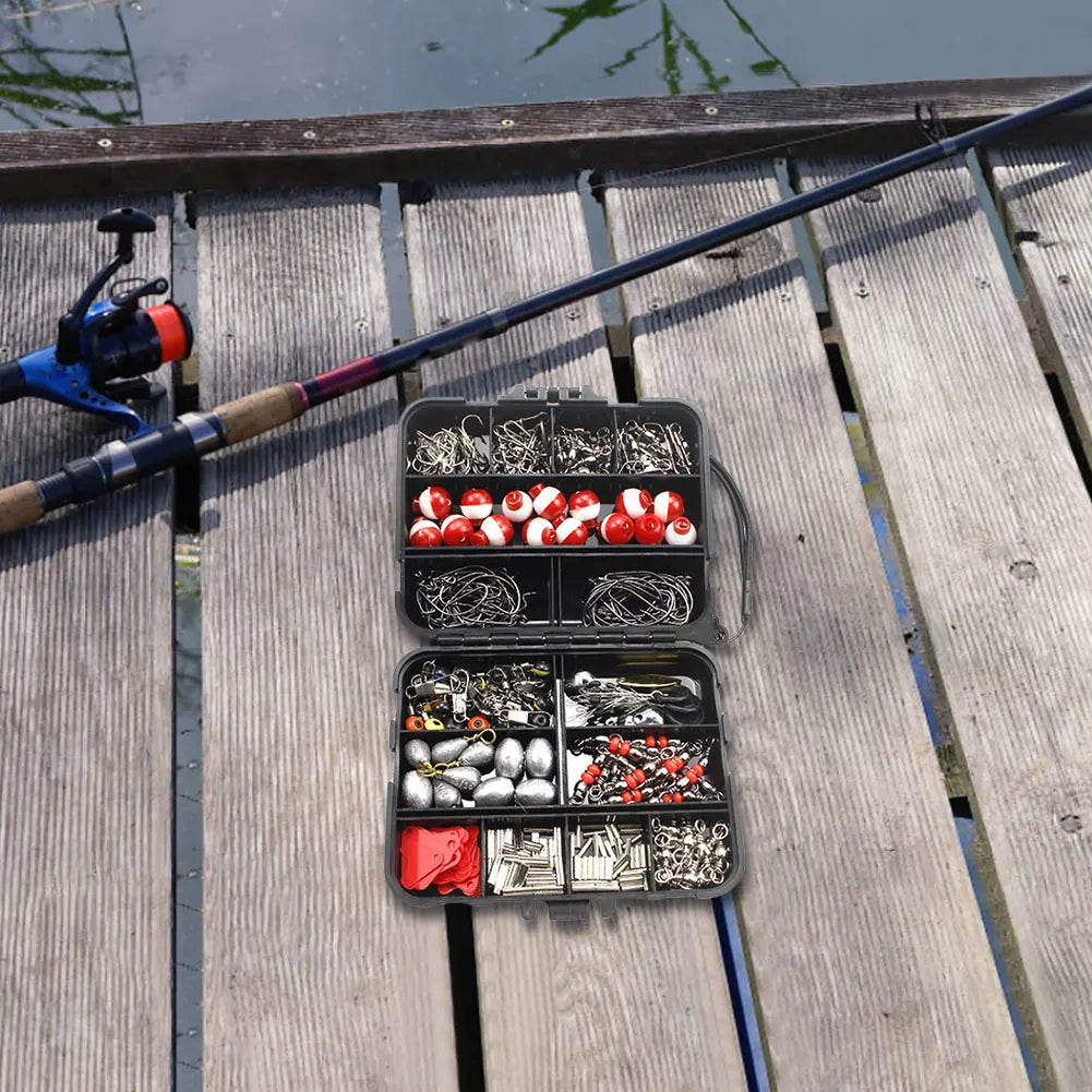 267Pcs Fishing Tools Accessories Kit Set with Fishing Box Fish Hooks Bait Parts Sinkers Fishing Accessories Kit Gifts for Men