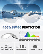 Ski Goggles OTG for Women Men Adult Youth-Over Glasses Snow Goggles-Interchangeable Lens,Anti Fog Snowboard Goggles