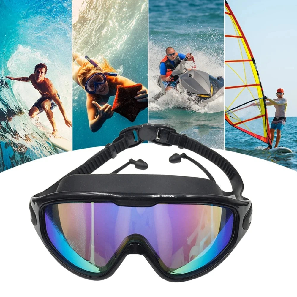 Adult Electroplated Large Frame Swimming Goggles/Anti-Fog and Anti-Ultraviolet/Safety Optical Lenses/Swimming Accessories