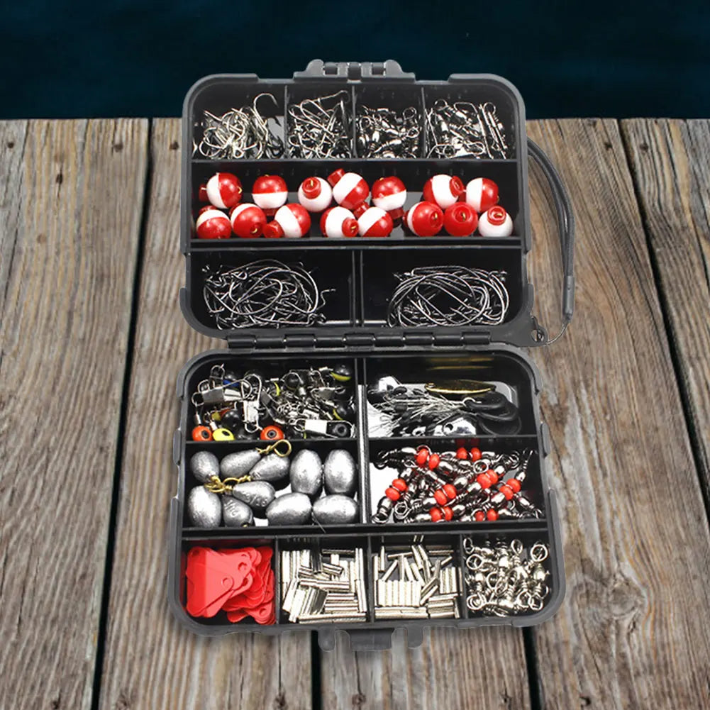 267Pcs Fishing Tools Accessories Kit Set with Fishing Box Fish Hooks Bait Parts Sinkers Fishing Accessories Kit Gifts for Men