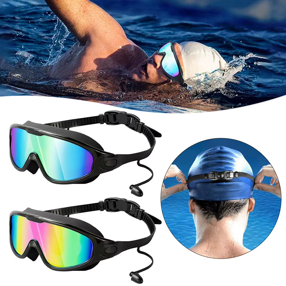 Professional Swimming Goggles Swimming Glasses with Earplugs Nose Clip Adjustables Strap Swimming Eyewears for Water Sport